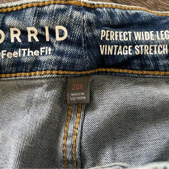 TORRID Perfect Wide Leg Vintage‎ Stretch Jean Y2K Baggy Acid Wash Size 20R - Picture 10 of 11